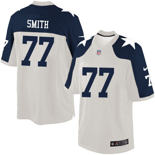Men's Limited Tyron Smith Nike Jersey White Alternate - #77 Throwback NFL Dallas Cowboys